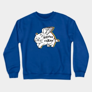 Cat Fun and Run Crewneck Sweatshirt